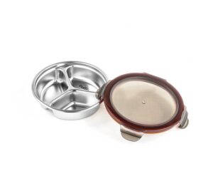 Portapranzo compartimentato inox 280ml scomparti e coperchio